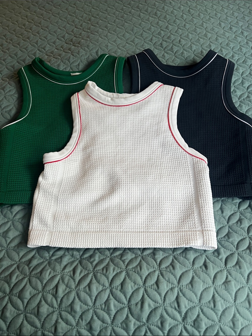 Target Women's Tank Tops - White, Green, Black (3-Pack)